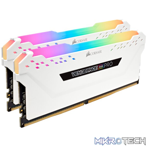 CMW16GX4M2C3600C18W-Gallery-Vegeance-RGB-PRO-WHT-07-2up Corsair Vengeance RGB Pro 16Gb(8Gbx 2) DDR4-3600 (pc4-28800) CL18 1.35v Desktop Memory Module - Image 1