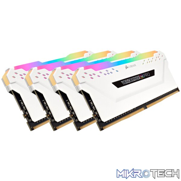 Corsair Vengeance RGB Pro 32Gb(8Gbx 4) DDR4-3200 (pc4-25600) CL16 1.35v Desktop Memory Module with White heatsink - Image 2