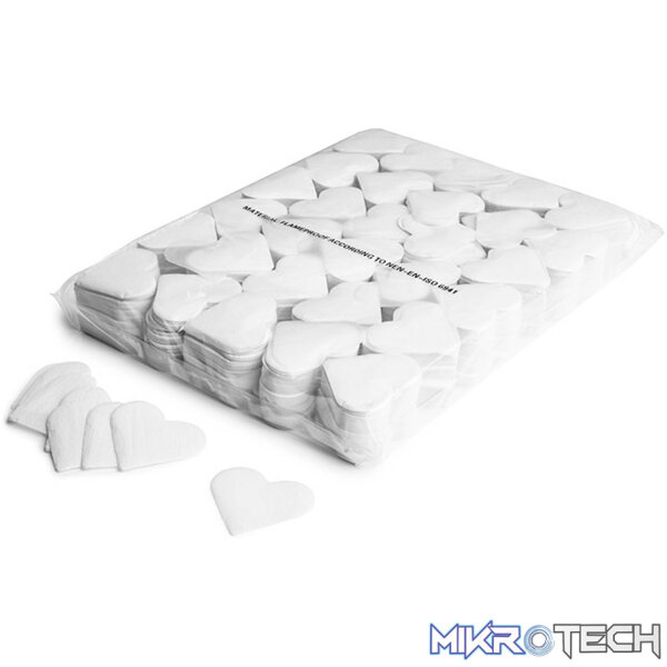 CON04WH Magic Fx - White Hearts Slowfall Confetti - Image 1