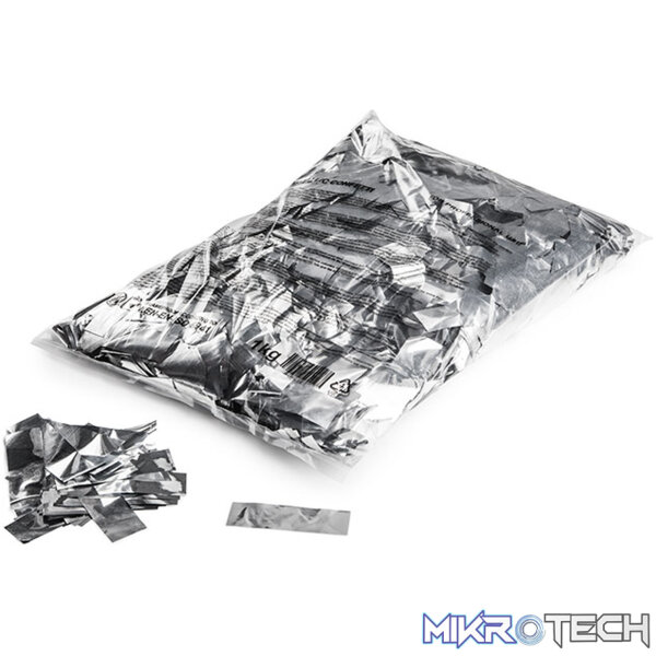 CON10SL_1 Magic Fx - Silver Metallic Confetti Rectangles - Image 1