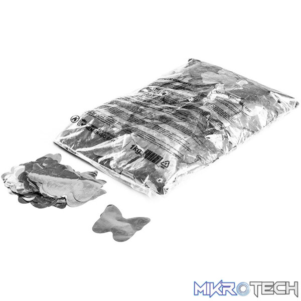CON17SL_1 Magic Fx - Metallic Silver Slowfall Confetti Butterflies - Image 1