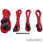 Corsair Red Premium Individually Sleeved flexible paracorded modular cable starter kit with 4x cable combs