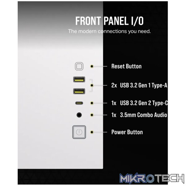 Corsair 2500D AIRFLOW Mid-Tower Dual Chamber PC Case White CC-9011264-WW - Image 8