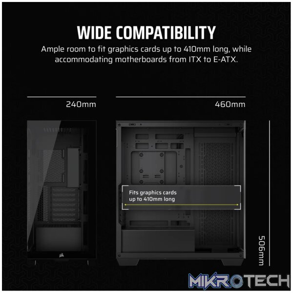 Corsair 3500X, Midi Tower, PC, Black, EATX, Gaming, 17 cm - Image 11