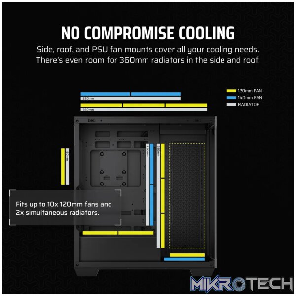 Corsair 3500X, Midi Tower, PC, Black, EATX, Gaming, 17 cm - Image 9