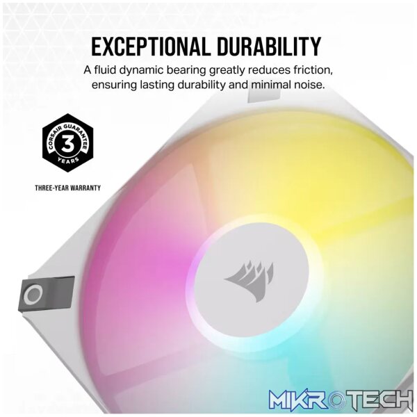 Corsair iCUE AF120 RGB Slim 120mm PC Case Fan 2-pack White CO-9050165-WW - Image 8