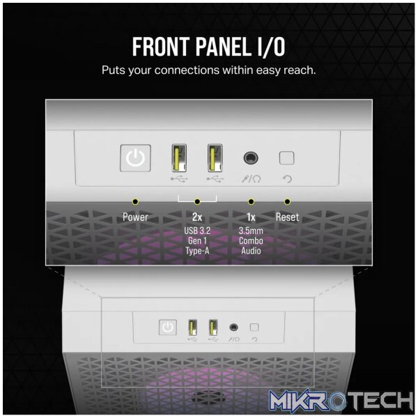 Corsair 3000D RGB AirFlow Clear ATX Mid-Tower PC Case - White CC-9011256-WW - Image 14