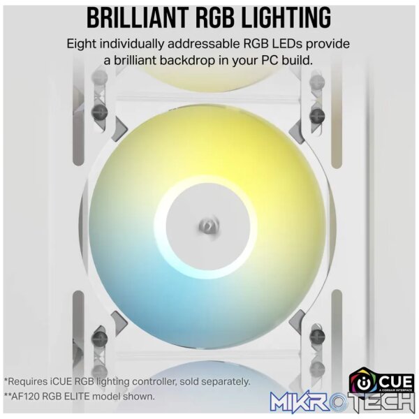 Corsair iCUE AF120 RGB Slim 120mm PC Case Fan White CO-9050164-WW - Image 10