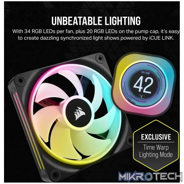 Corsair iCUE LINK H100i LCD 240mm Liquid CPU Cooler CW-9061007-WW - Image 9