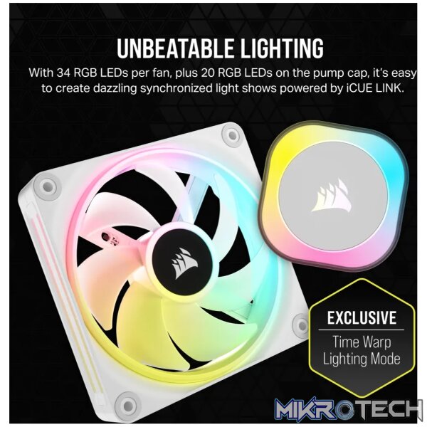 Corsair iCUE Link H100i RGB AIO 240mm Liquid CPU Cooler White CW-9061005-WW - Image 11