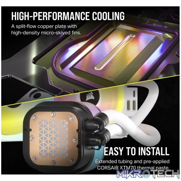 Corsair iCUE Link H100i RGB AIO 240mm Liquid CPU Cooler White CW-9061005-WW - Image 13