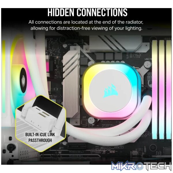 Corsair iCUE Link H100i RGB AIO 240mm Liquid CPU Cooler White CW-9061005-WW - Image 10