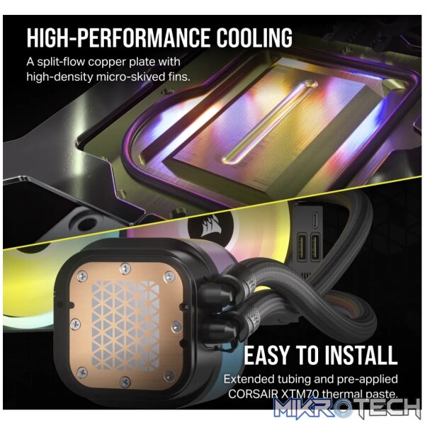 Corsair iCUE Link H100i RGB AIO 240mm Liquid CPU Cooler Black CW-9061001-WW - Image 14
