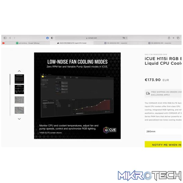 Corsair H115I Liquid CPU Cooler Black CW-9060059-WW - Image 10