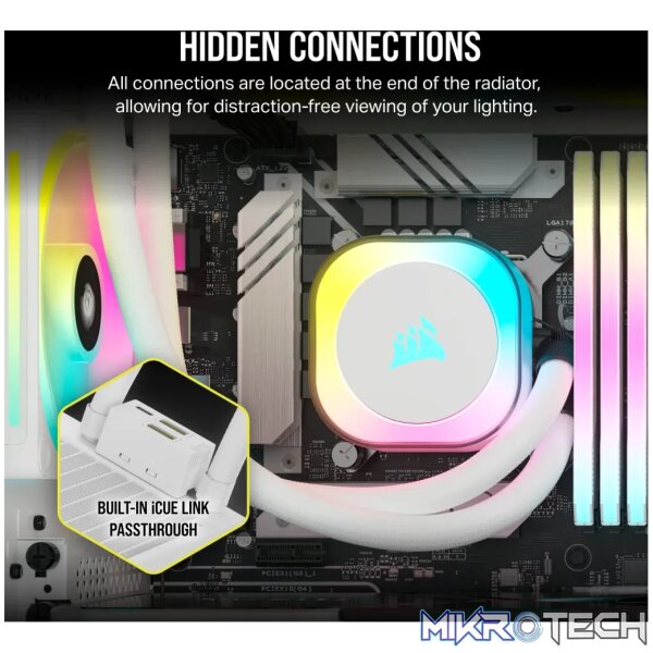 Corsair iCUE Link H150i RGB AIO 360mm Liquid CPU Cooler White CW-9061006-WW - Image 25