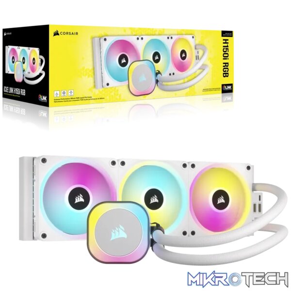 Corsair iCUE Link H150i RGB AIO 360mm Liquid CPU Cooler White CW-9061006-WW - Image 38