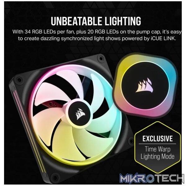 Corsair iCUE Link H170i RGB AIO 420mm Liquid CPU Cooler Black CW-9061004-WW - Image 12