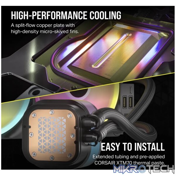 Corsair iCUE Link H170i RGB AIO 420mm Liquid CPU Cooler Black CW-9061004-WW - Image 14