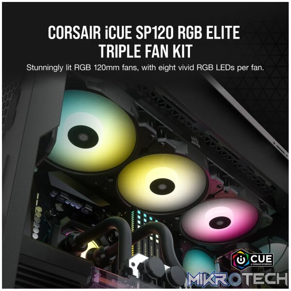 Corsair SP120 RGB ELITE, Fan, 12 cm, 550 RPM, 1500 RPM, 22.6 dB, 47.73 cfm - Image 12