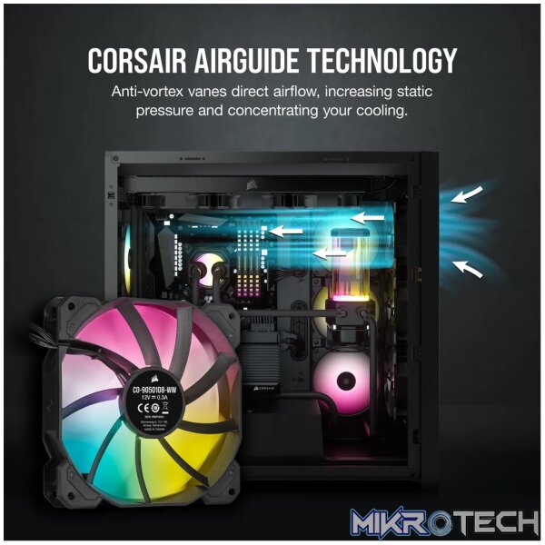 Corsair SP120 RGB ELITE, Fan, 12 cm, 550 RPM, 1500 RPM, 22.6 dB, 47.73 cfm - Image 13
