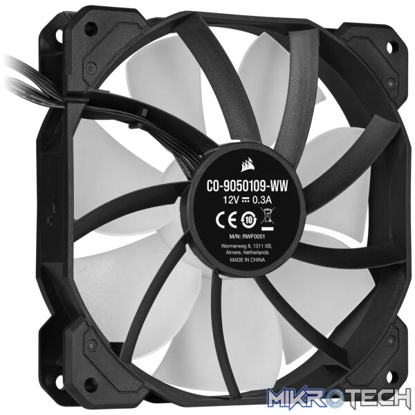Corsair SP120 RGB ELITE, Fan, 12 cm, 550 RPM, 1500 RPM, 22.6 dB, 47.73 cfm - Image 8