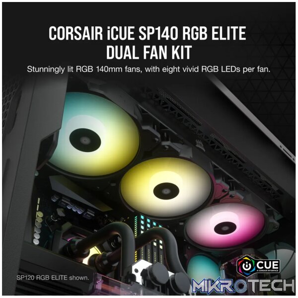 Corsair SP140 RGB ELITE Computer case Fan 14 cm Black 2 pc(s) - Image 12