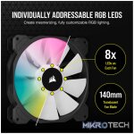 Corsair SP140 RGB ELITE, Fan, 14 cm, 450 RPM, 1200 RPM, 18 dB, 68.1 cfm - Image 13