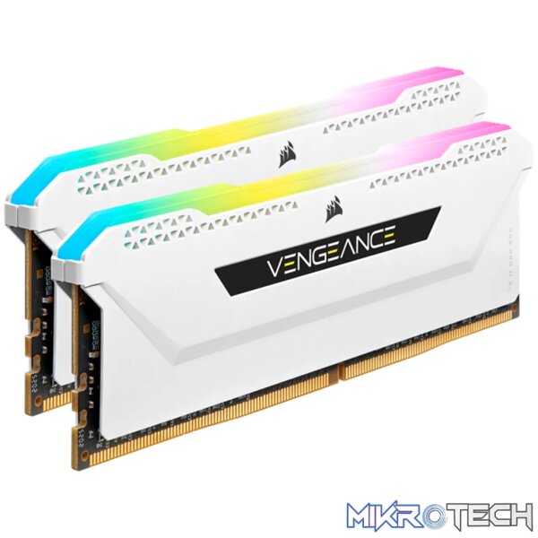 Corsair VENGEANCE® RGB PRO SL 16GB (2 x 8GB) DDR4 DRAM 3200MHz C16 Memory Kit; 18-22-22-42; 1.35; White Corsair VENGEANCE® RGB PRO SL 16GB (2 x 8GB) DDR4 DRAM 3200MHz C16 Memory Kit; 18-22-22-42; 1.35; White
