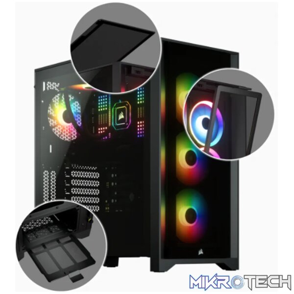 Corsair iCUE 4000X RGB Midi Tower Black - Image 53