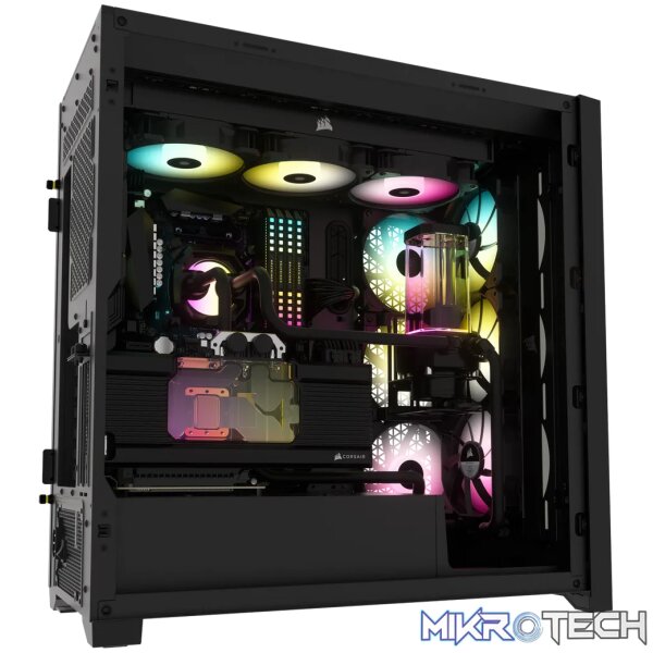 Corsair iCUE 5000X RGB, Midi Tower, PC, Black, ATX, EATX, ITX, micro ATX, Mini-ITX, Plastic, Steel, Tempered glass, Gaming - Image 32