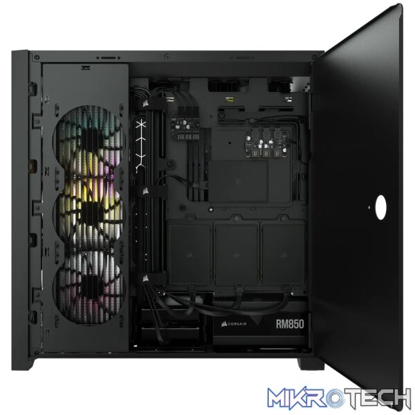 Corsair iCUE 5000X RGB, Midi Tower, PC, Black, ATX, EATX, ITX, micro ATX, Mini-ITX, Plastic, Steel, Tempered glass, Gaming - Image 35