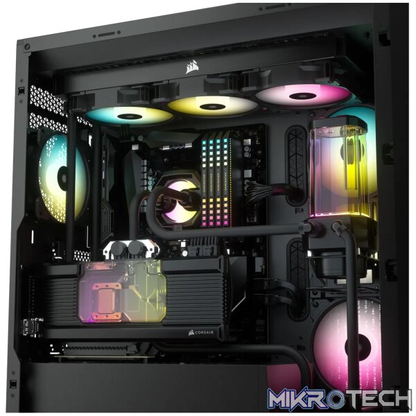 Corsair iCUE 5000X RGB, Midi Tower, PC, Black, ATX, EATX, ITX, micro ATX, Mini-ITX, Plastic, Steel, Tempered glass, Gaming - Image 38