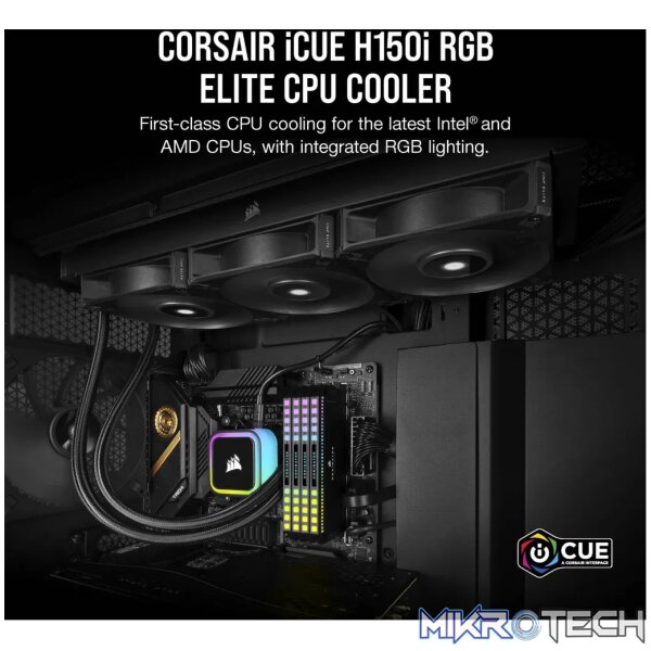 Corsair iCUE H150i ELITE Processor All-in-one Liquid Cooler Black CW-9060060-WW - Image 28