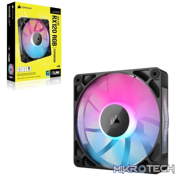 Corsair iCUE LINK RX120 RGB, Fan, 12 cm, 400 RPM, 2100 RPM, 36 dB, 73.5 cfm - Image 8
