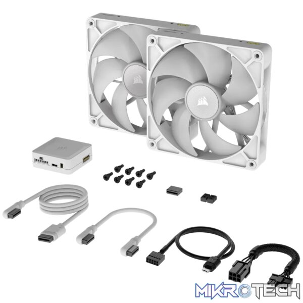 Corsair iCUE Link RX140 RGB 140mm PWM 1700 RPM PC Case Fan Twin Pack - White CO-9051024-WW - Image 9