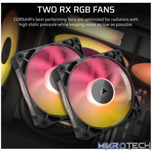Corsair iCUE LINK TITAN RX RGB, All-in-one liquid cooler, 12 cm, 300 RPM, 2100 RPM, 73.5 cfm, Black - Image 8