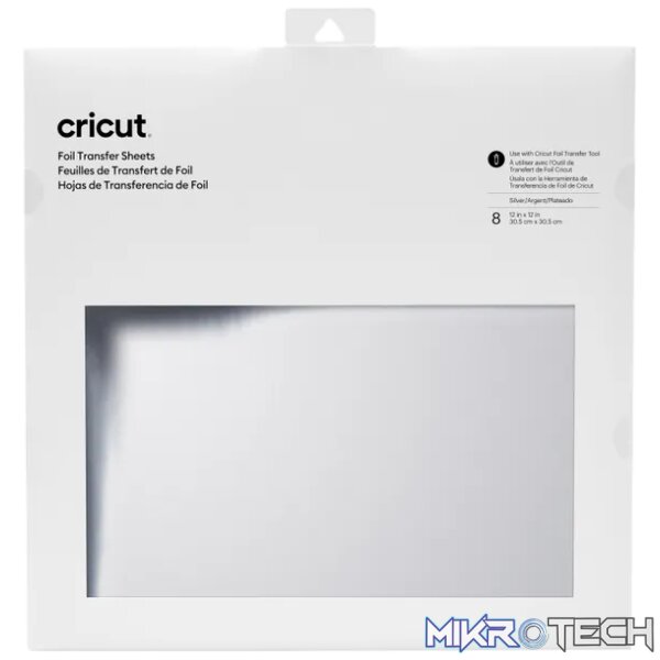 Cricut Transfer Foil Sheets 30x30cm 8 sheets (Silver) Cricut Transfer Foil Sheets 30x30cm 8 sheets (Silver)