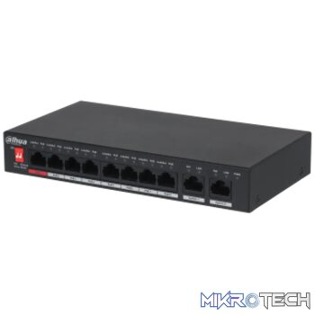 Dahua 10-Port Unmanaged Desktop Switch with 8-Port PoE