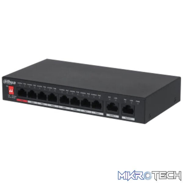 Dahua 10-Port Unmanaged Desktop Switch with 8-Port PoE Dahua 10-Port Unmanaged Desktop Switch with 8-Port PoE