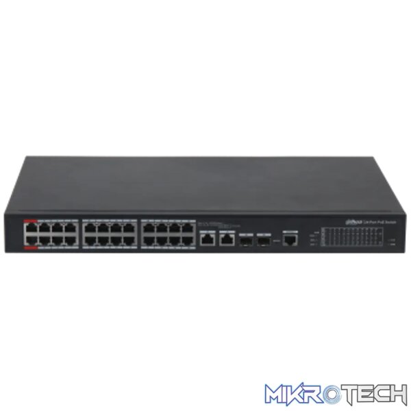 Dahua 24-port 100 Mbps + 2-port Gigabit Managed PoE Switch Dahua 24-port 100 Mbps + 2-port Gigabit Managed PoE Switch