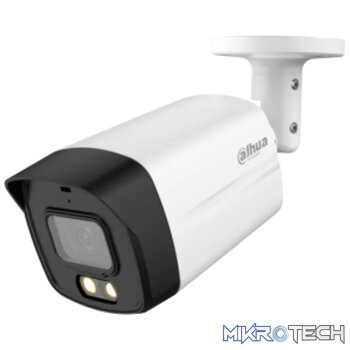 Dahua 5MP Full-color Bullet Camera ; 40 m; Built-in mic; IP67; Metal front cover;plastic main body; metal bracket. .