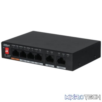 Dahua 6-Port 10/100Mbps Unmanaged Desktop Switch with 4 PoE Ports