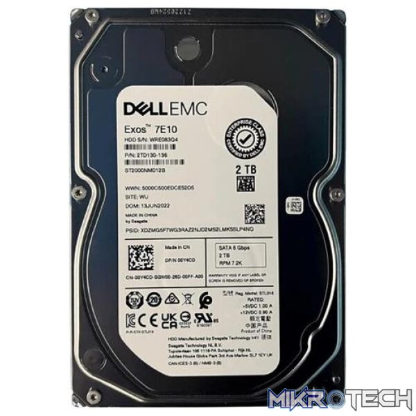 Dell EXOS 7E10 2TB 3.5-inch SATA Internal Hard Drive Dell EXOS 7E10 2TB 3.5-inch SATA Internal Hard Drive
