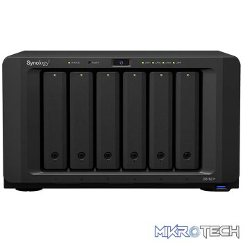 DiskStation 6-Bay NAS (up to 16-bay); Quad-Core 2.2GHz; 4GB DDR4 ECC RAM (up to 32GB); 4x GbE LAN; 3x USB3.0; 2x eSATA