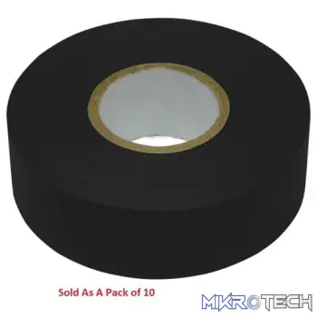 Ellies PVC 10 Metre Electrical Insulation Tape Pack Of 10 Black