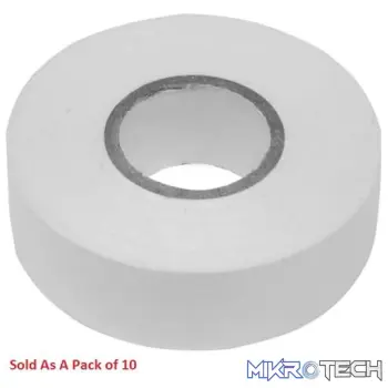 Ellies PVC 10 Metre Electrical Insulation Tape Pack Of 10 White