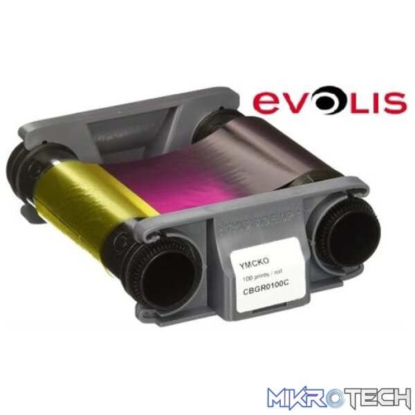 Evolis YMCKO Card Printer Colour Ribbon for 100 colour prints Evolis YMCKO Card Printer Colour Ribbon for 100 colour prints
