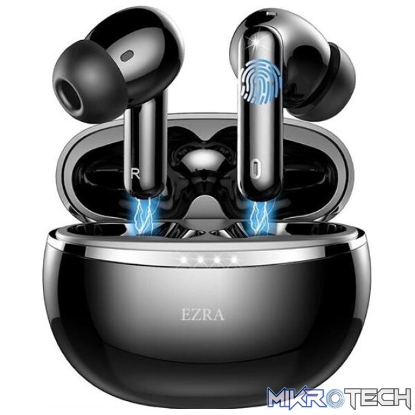 Ezra In Ear Bluetooth V5.3 Black Earbuds with Compact Case Ezra In Ear Bluetooth V5.3 Black Earbuds with Compact Case