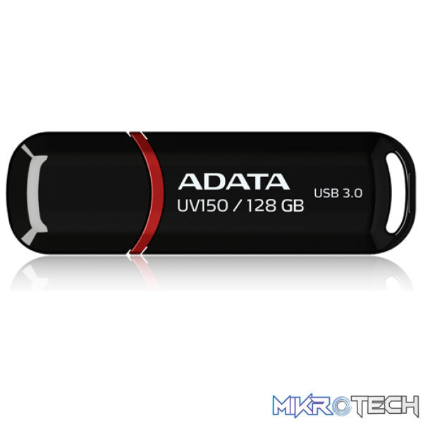 FD-A128GUV150B Adata UV150 128Gb Glossy Black USB 3.0 Flash Drive - Image 1