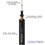 Roxtone - 100M Cable Single Core Instrument Screened Od Black - Image 2
